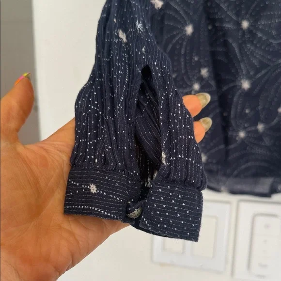 Free People Navy Star-Print Cold-Shoulder Camisole - Picture 4 of 6